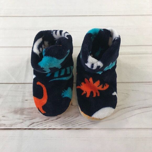 Hatley Kids Baby Dino Silhouettes Fleece Booties Size 1-2 - Picture 1 of 8